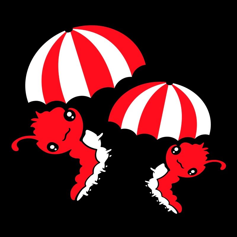 2 Fliegende Raupen Regenschirm Team Freunde Urlaub