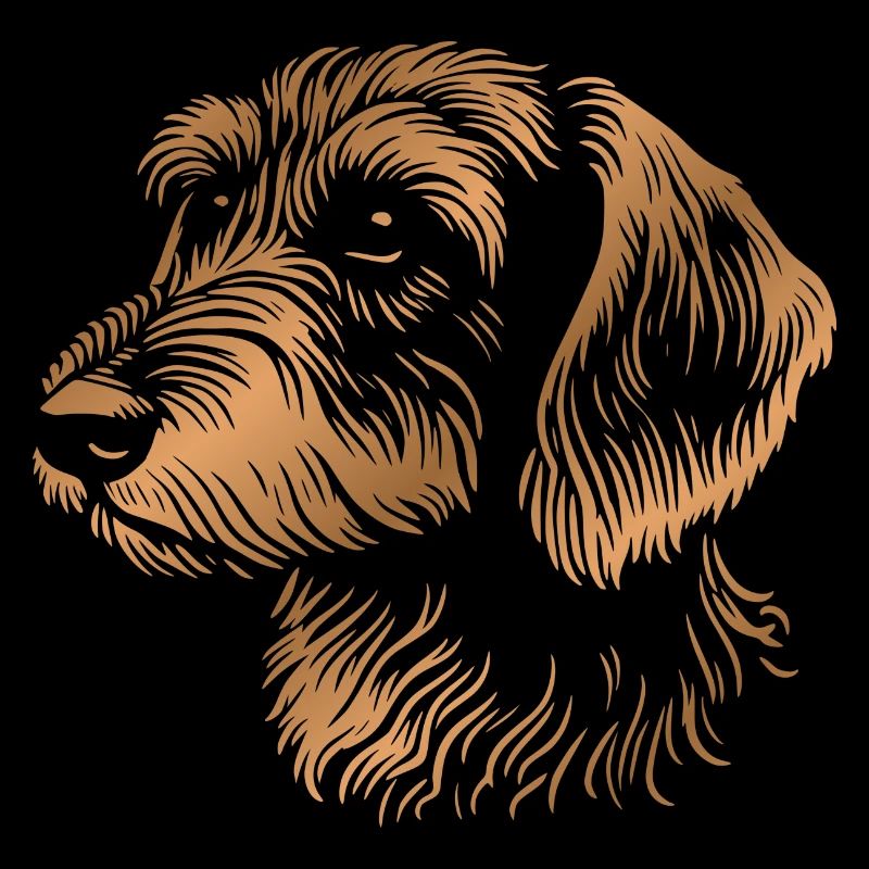 wire-haired dachshund wire-haired dachshund drawing head bronze