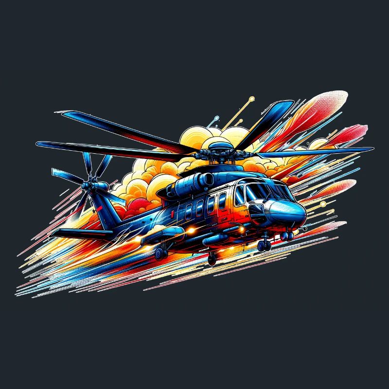 Helicopter - Color Splash
