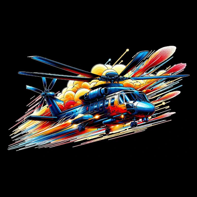 Hélicoptère - Color Splash