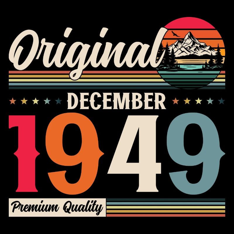 75e anniversaire Original Décembre Né en 1949