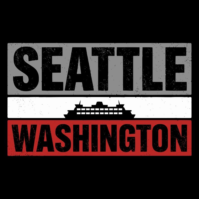Souvenir de typographie rétro du ferry de Seattle Washington