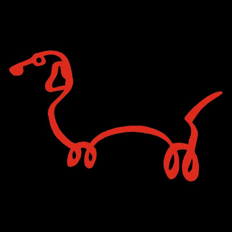 Minimalistischer Roter Wursthund