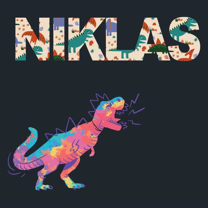 NIKLAS - Beautiful boy name with dinosaur