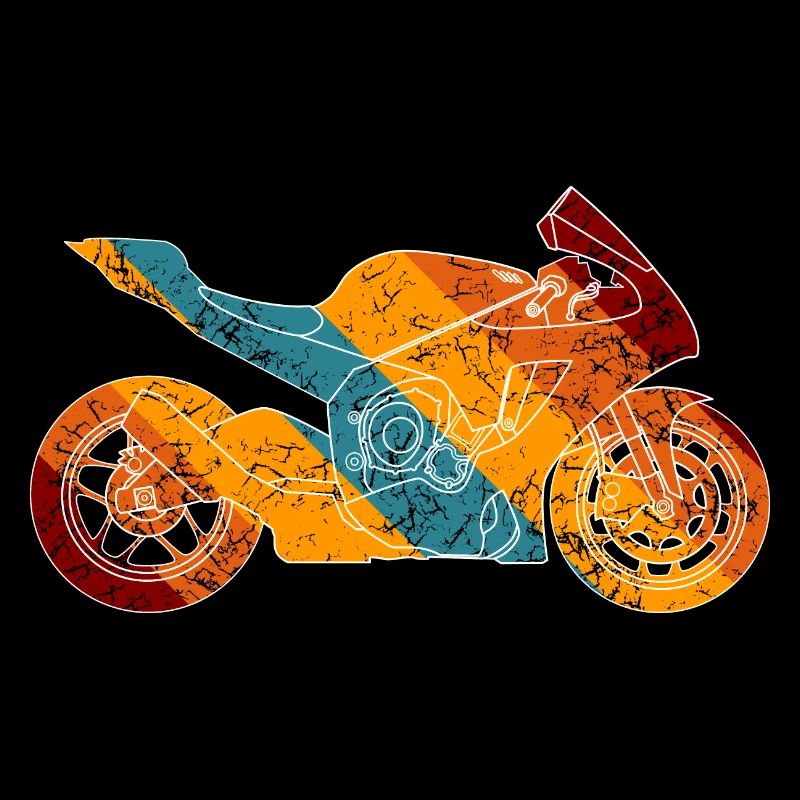 Motorrad Supersport Retro-Farben