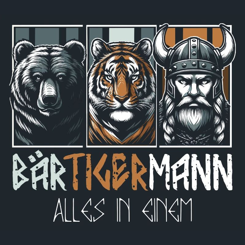 Bärtigermann Bär Tiger Mann Geschenk Bart