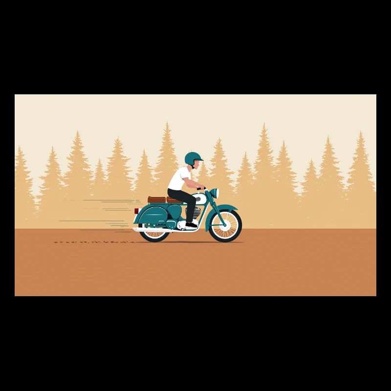 Forest ride in retro look