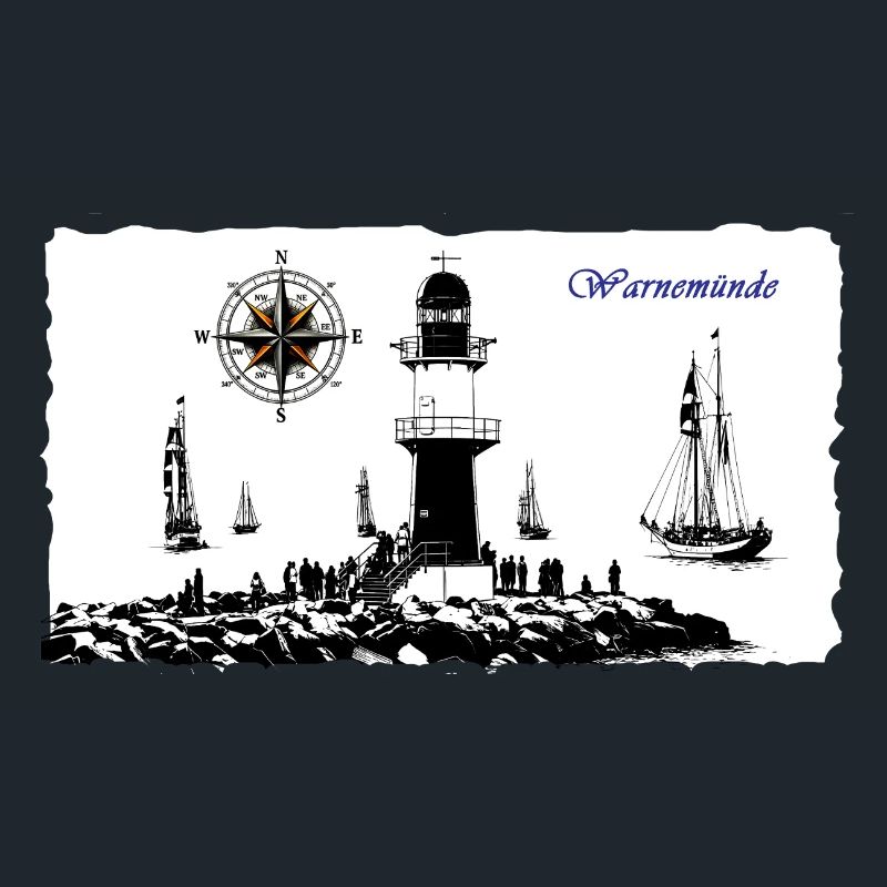 Warnemünde Leuchtturm Kompass Edition