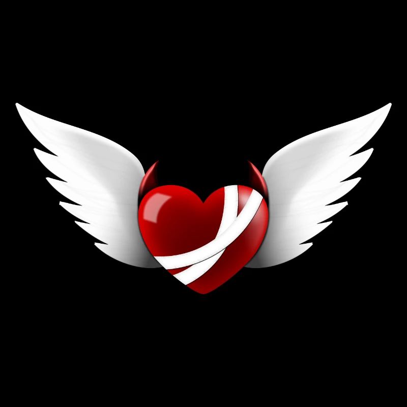 Cœur du diable avec ailes d’ange