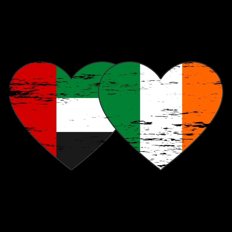 Émirats arabes unis Irlande Drapeau Coeur