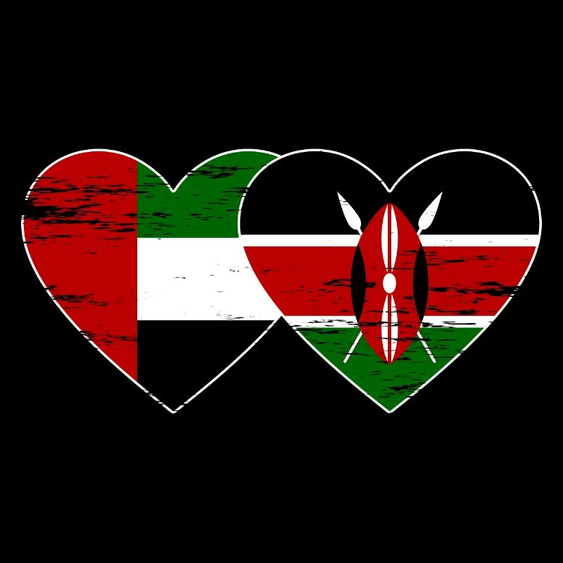 Émirats arabes unis Kenya Drapeau Coeur