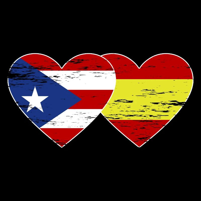 Costa Rica Espagne drapeau coeur utilisé