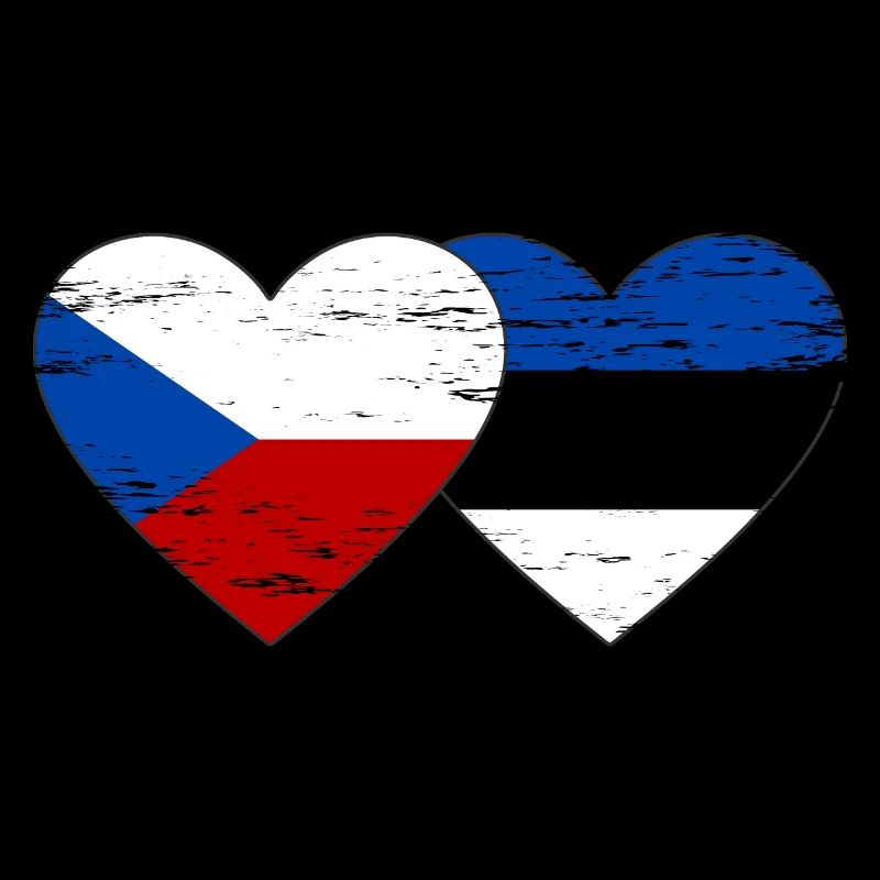 République tchèque Drapeau de l’Estonie coeur utilisé
