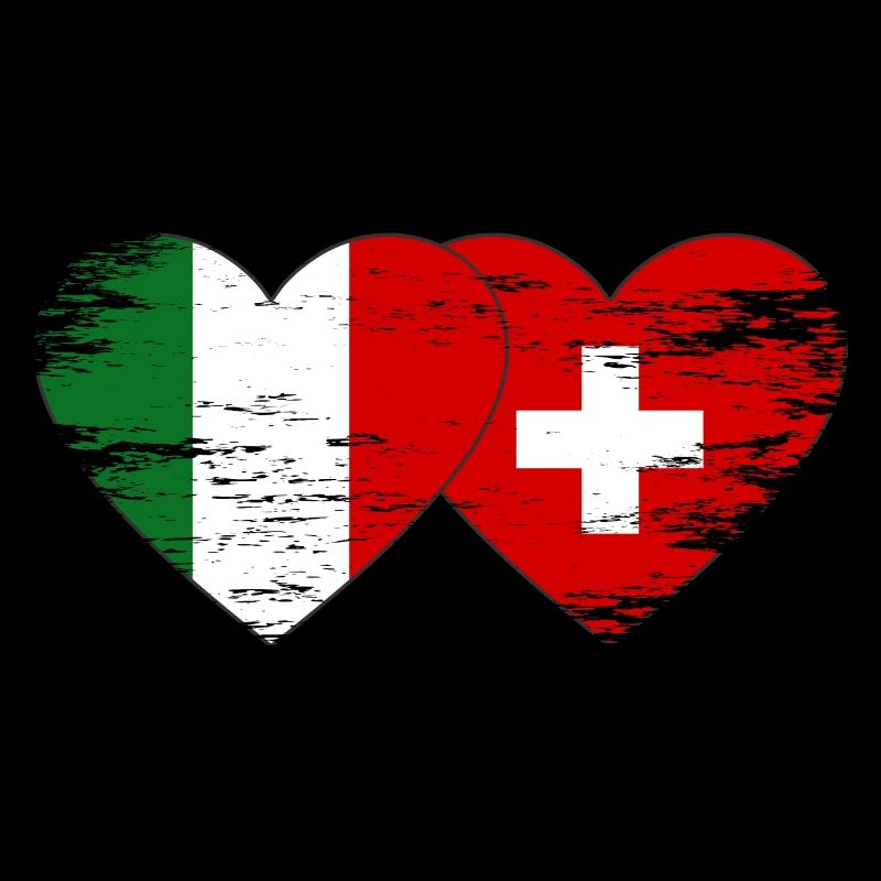 Italien Schweiz Flagge Herz used