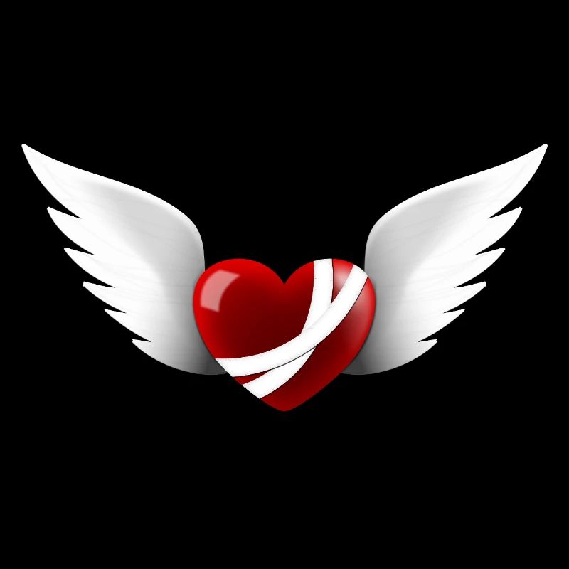 Cœur blessé avec des ailes