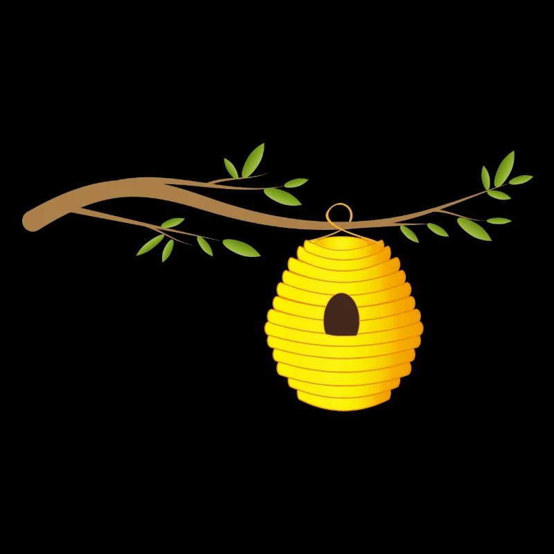 Beehive on a branch Wild beehive