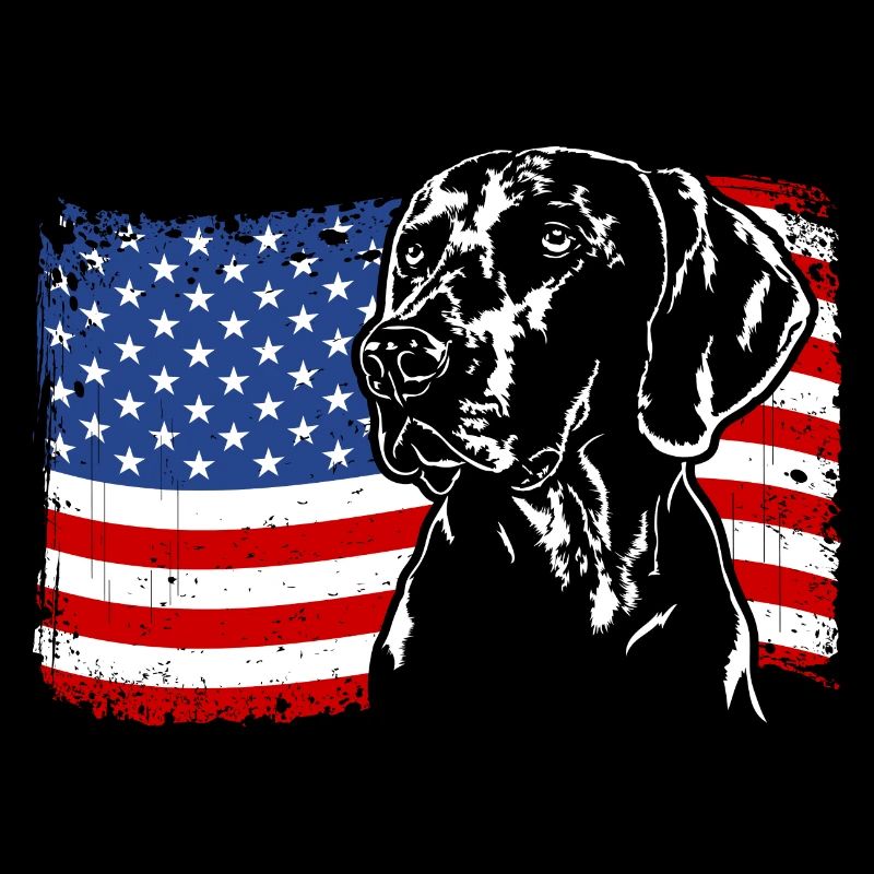 Weimaraner Amérique Flag Chiens Chiens de chasse Wilsigns