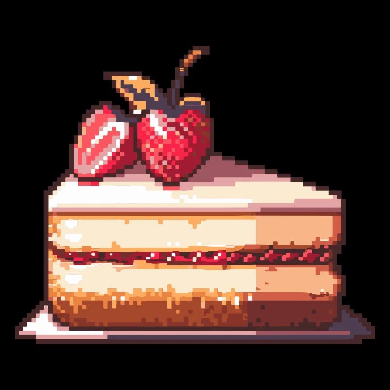 Cheesecake Pixel Icon Cake