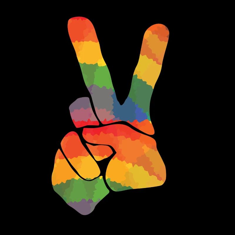 Colored peace sign