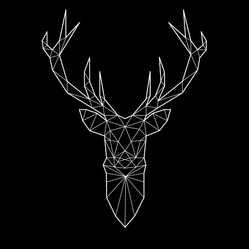 Tête de cerf dans le design triangle (blanc)