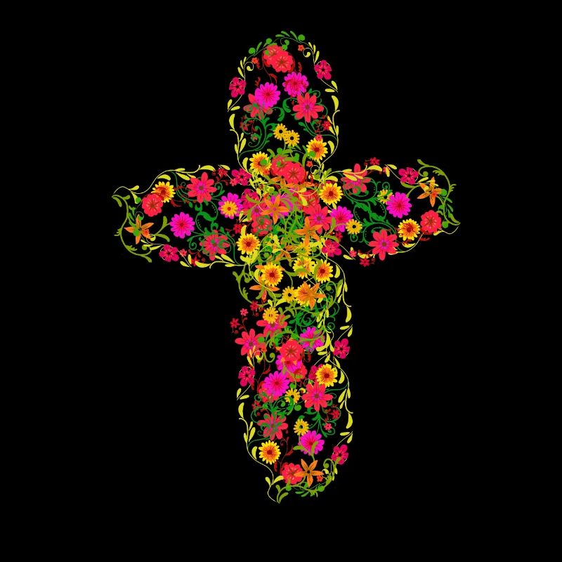 Une croix de fleurs d’été religion Jésus Dieu