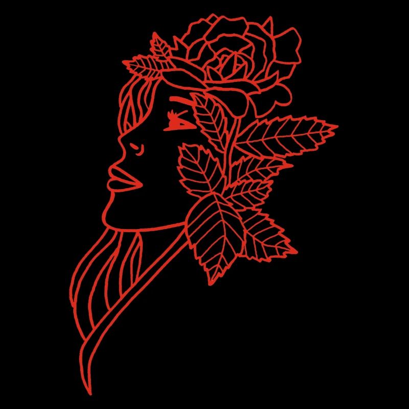 La dame et la rose (rouge)