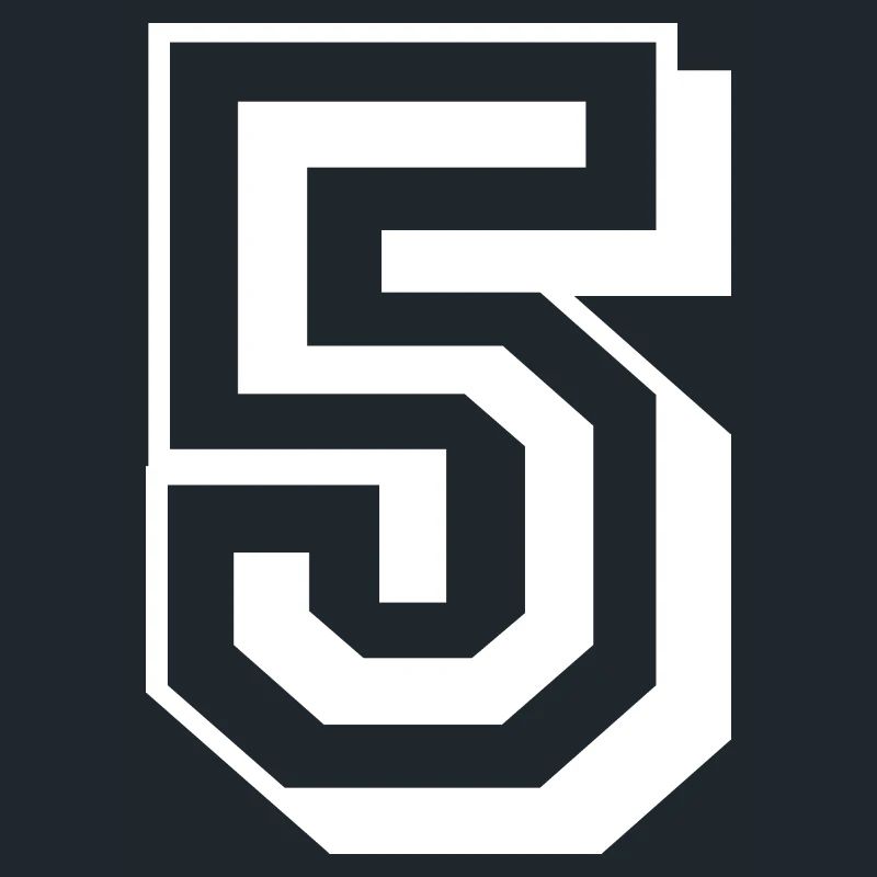 5 Five Number Birthday White