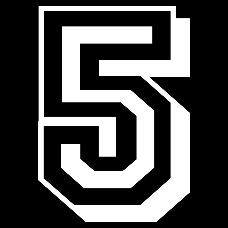 5 Five Number Birthday White