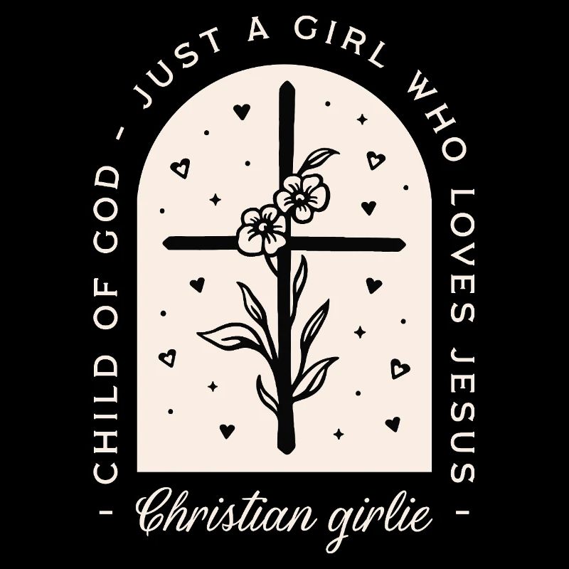 Fille chrétienne drôle Jésus cite croix noire