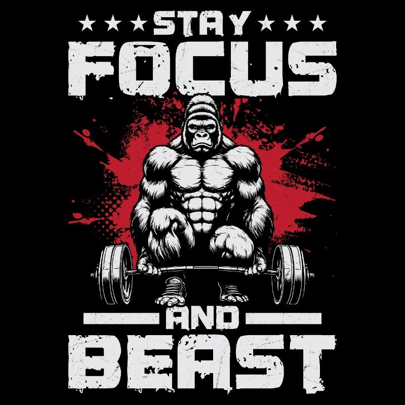 Gorille de motivation avec poteau et texte