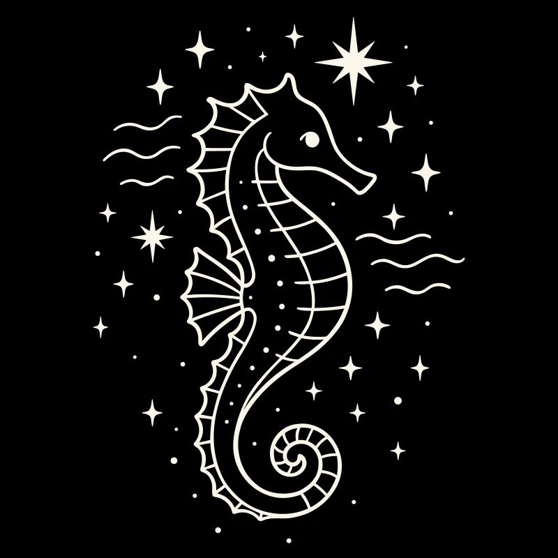 Seepferdchen mit Sternen Mystic Ocean Yule