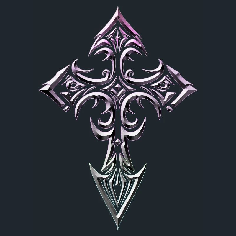 Gradient Gothic Cross Glyphe