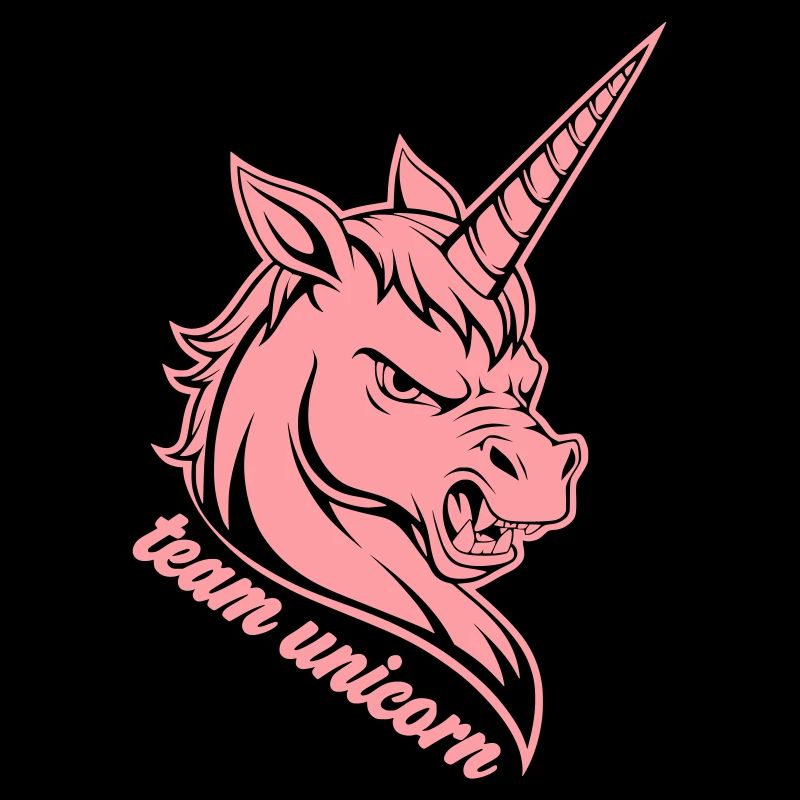 Team Einhorn – Pinkes Unicorn Kopf Design