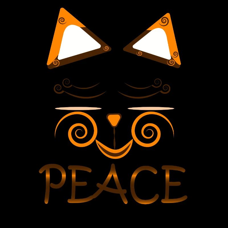 Peace Cat – Cute Spiral Eyes Cat Design