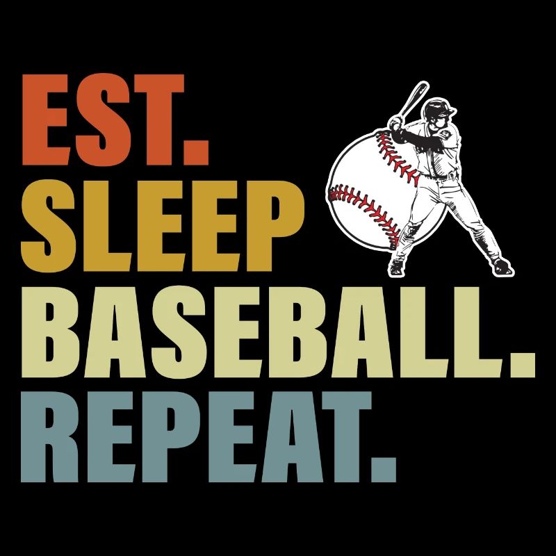 Manger Dormir Baseball Répéter Drôle De Baseball Amateur