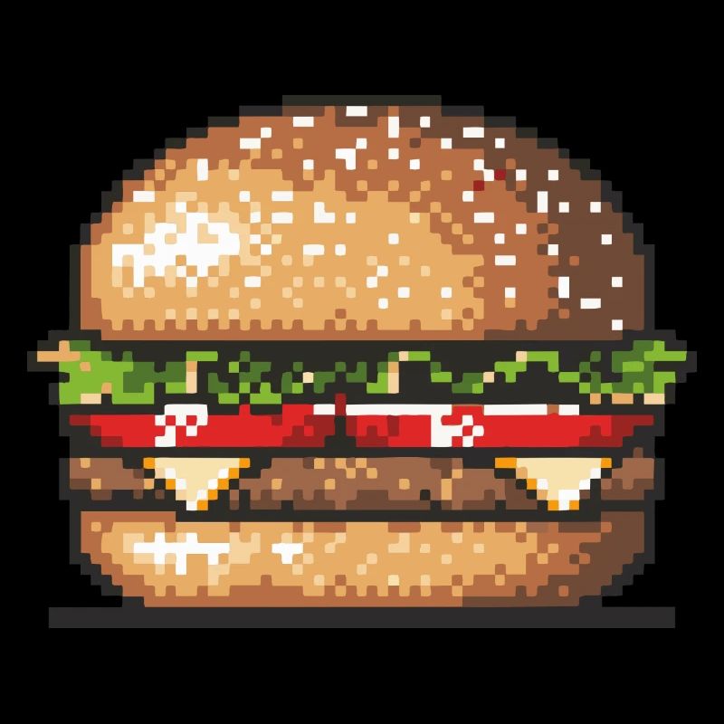 Icône Burger Pixel