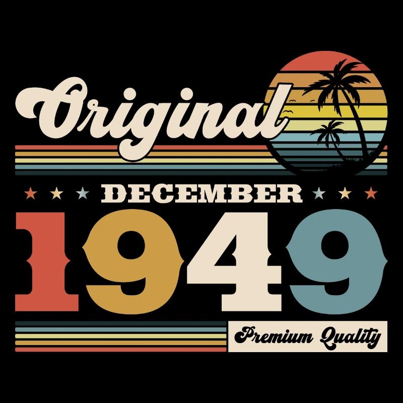 75e anniversaire Original Décembre Né en 1949