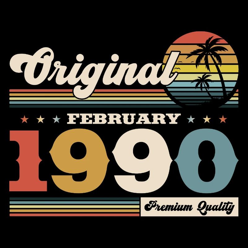 35th Birthday Gift Husband Original February 1990