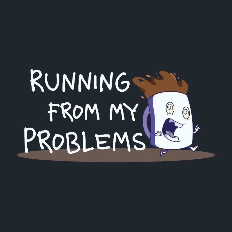 Running from My Problems – Kaffee Cartoon