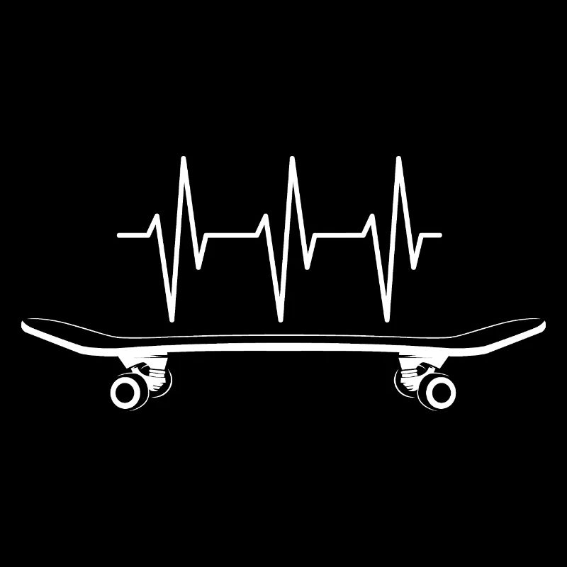Pulse heartbeat ekg skate skateboard logo icon