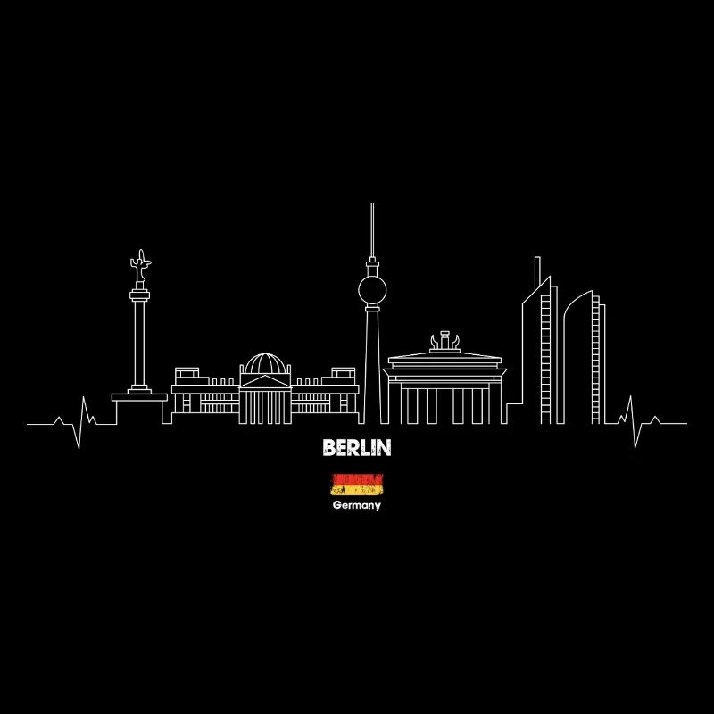 Berlin Skyline Line Art Design
