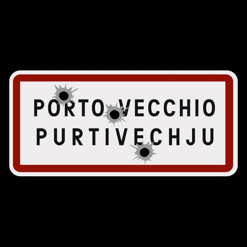 panneau d’entrée de la ville de porto vecchio
