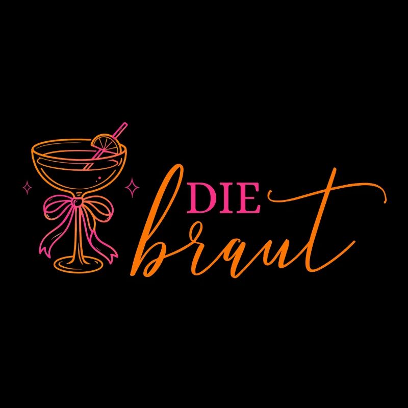 DIE BRAUT! Cocktailglas mit Schleife