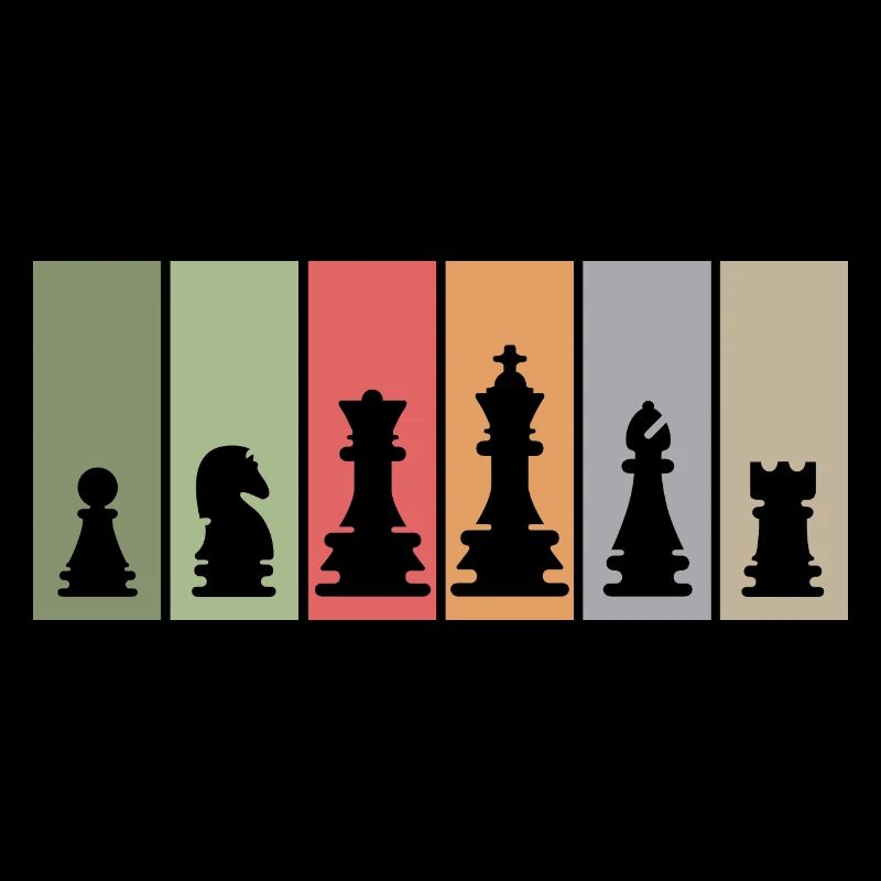Pièces d’échecs rétro joueur d’échecs club logo de l’équipe
