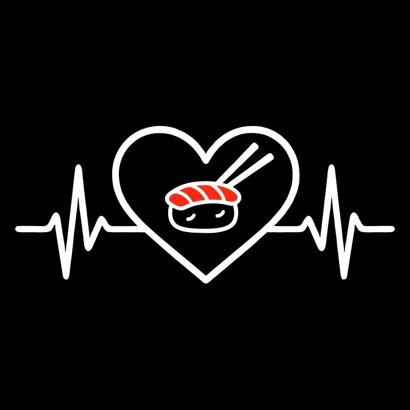 Minimalistisches Herz-Sushi-Design