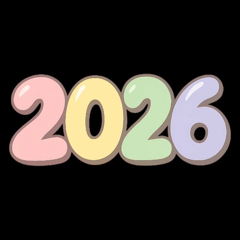 Pastel colored year 2026