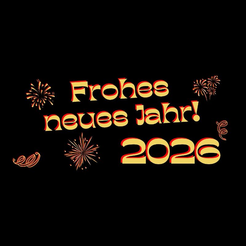 Texte décoratif rouge doré « Bonne année 2026 »