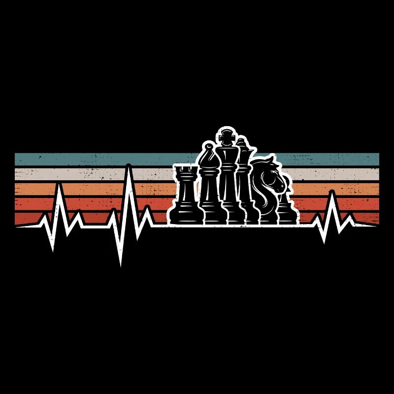 CHESS HEARTBEAT ECG PIÈCES D’ÉCHECS JOUEUR D’ÉCHECS