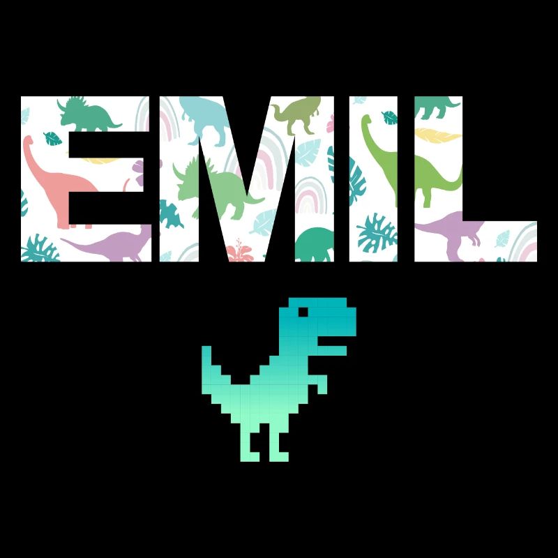 EMIL - Beau prénom de garçon avec dinosaure