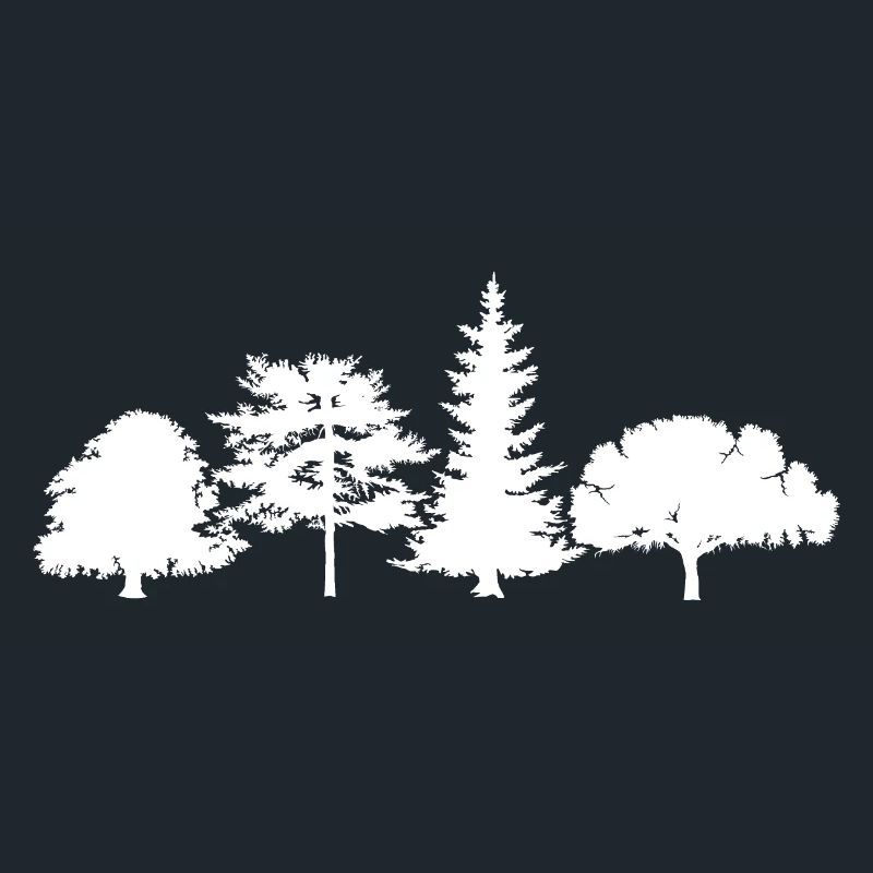 Tree Oak Birch Spruce Mixed Forest Symbol Logo icon